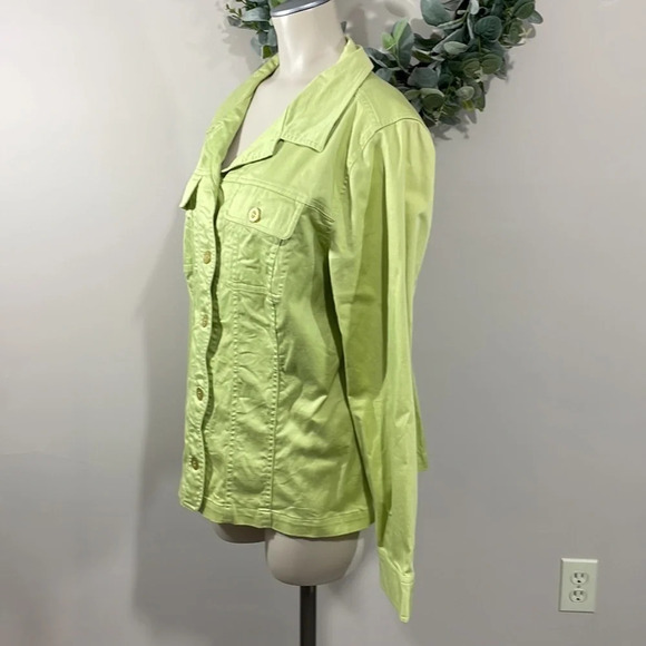 CJ Banks Stretch Scalloped Edge Green Jacket X (14W) - Picture 4 of 16